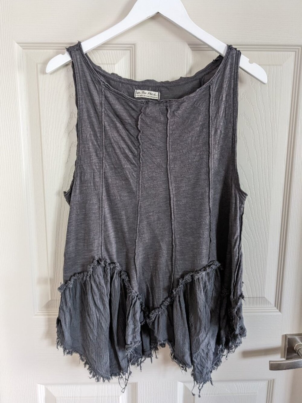 FREE PEOPLE We The Free Love Somebody Handkerchief Hem Tank XS Army Green
